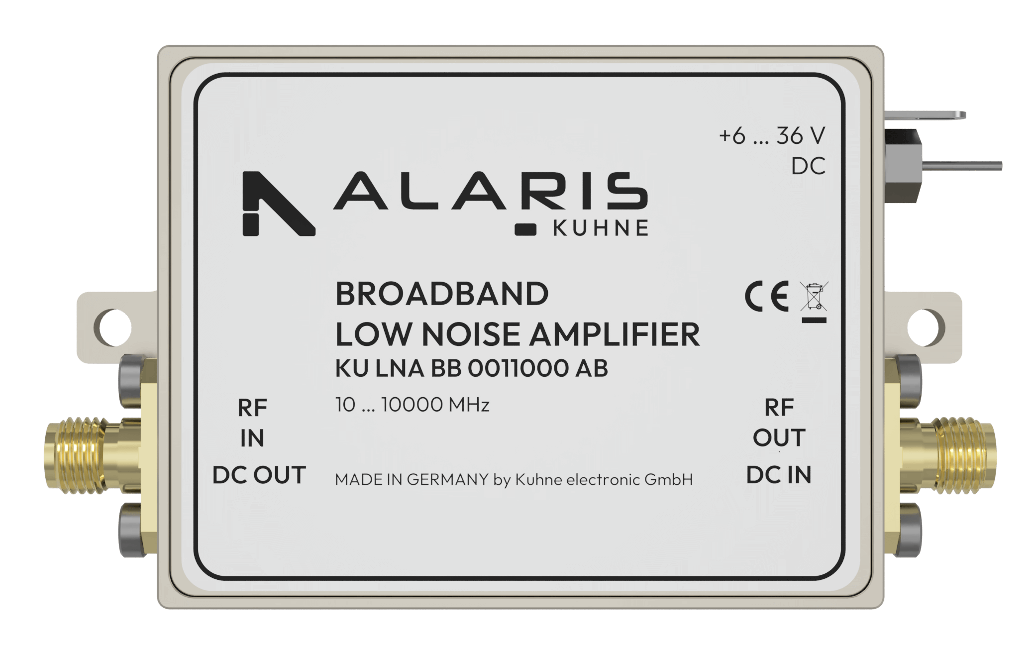 Low Noise Broadband Amplifier, 10 ... 10000 MHz (KU LNA BB 0011000 - AB)